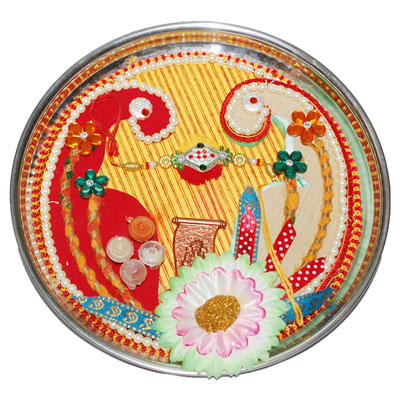 "Rakhi Thali - RT-2170-code001 - Click here to View more details about this Product